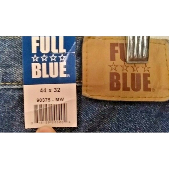 Full Blue Regular Fit Straight Leg Jeans 100% Cotton Med Wash Men's 44x32 - Picture 7 of 10